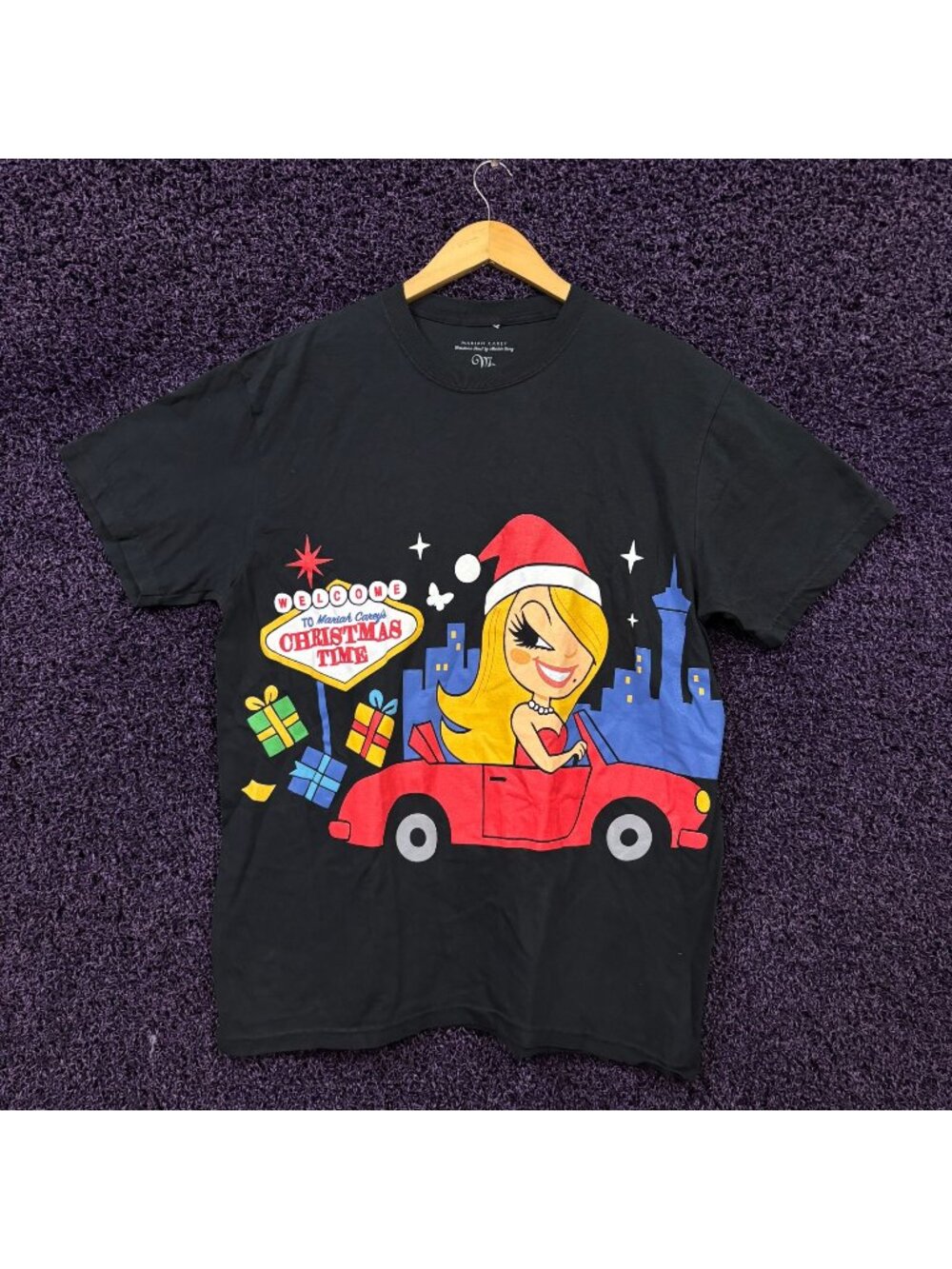 Welcome To Christmas Time by Mariah Carey Cartoon T-Shirt L